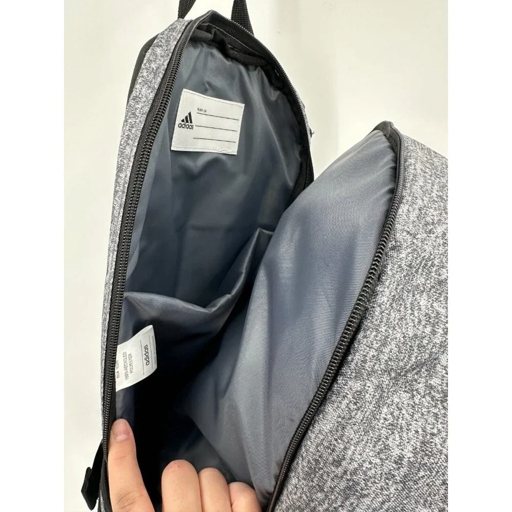 adidas Prime Sling Backpack Heather Gray Large School Bag Fits Laptop/Tablet Boy